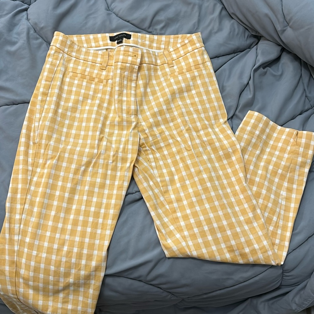 Yellow and white dress pants